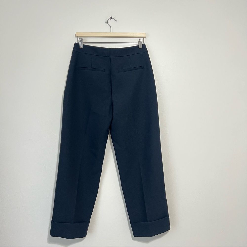 Abercrombie & Fitch High Rise Cuffed Tailored Straight Pants - Black Size 28R - Picture 7 of 8